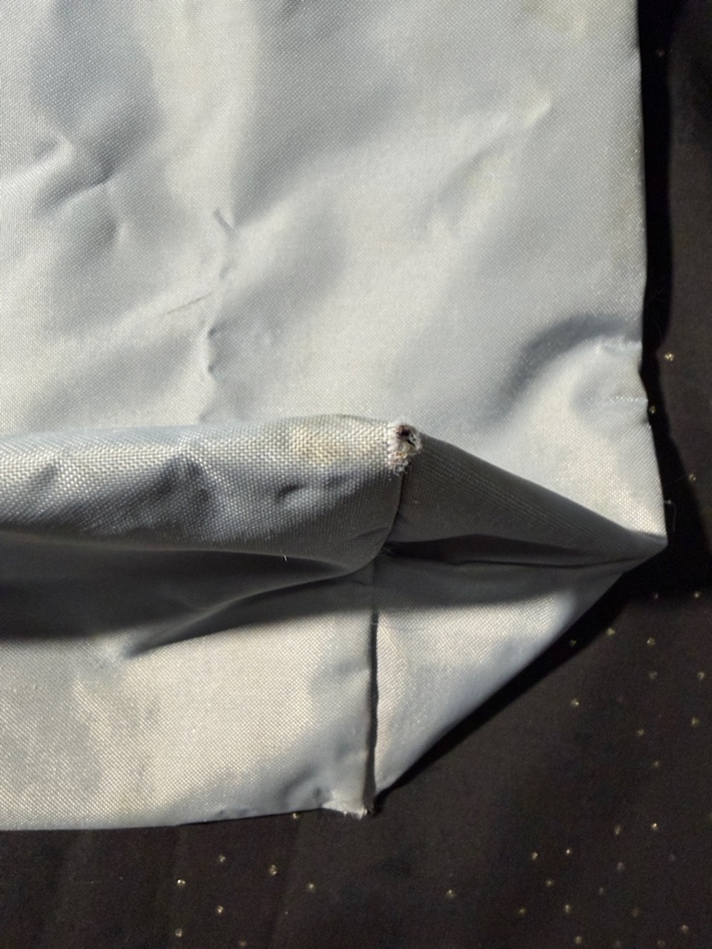 Longchamp Light Blue Tote with Brown Leather Trim - Picture 9 of 13